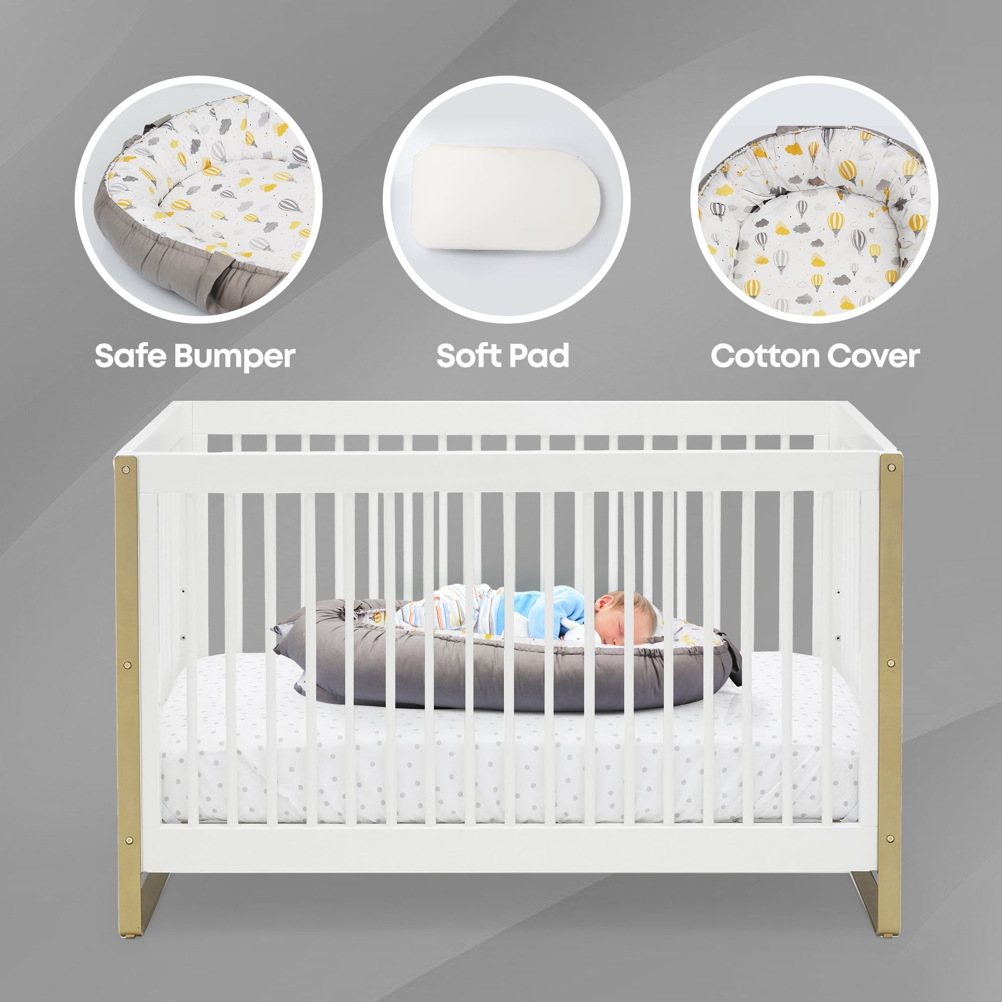 Baby Nest Lounger – Portable Co-Sleeper for Newborns | Breathable, Washable, Travel-Friendly Baby Pod