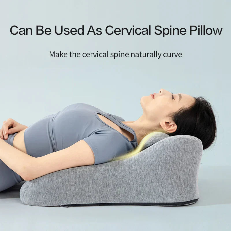 Multifunctional Prone Position Lie Pillow Ergonomic Knit Cushion Grey